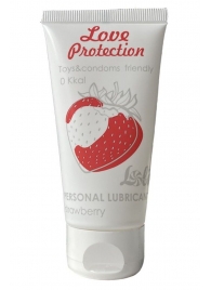 Лубрикант на водной основе с ароматом малины Love Protection Strawberry - 50 мл. - Lola Games - купить с доставкой в Новочебоксарске
