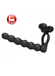 Черная насадка для двойной стимуляции Hercules Penis Sheath III - 15,3 см. - Baile - купить с доставкой в Новочебоксарске