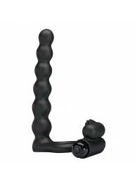 Черная насадка для двойной стимуляции Hercules Penis Sheath III - 15,3 см. - Baile - купить с доставкой в Новочебоксарске