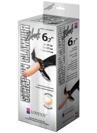 Пояс-трусики с насадкой Glamour - 17 см. - LOVETOY (А-Полимер) - купить с доставкой в Новочебоксарске
