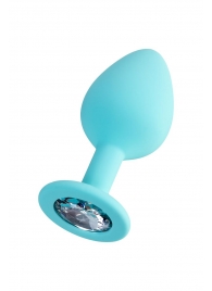 Мятная анальная втулка Brilliant с прозрачным кристаллом - 8 см. - ToyFa - купить с доставкой в Новочебоксарске