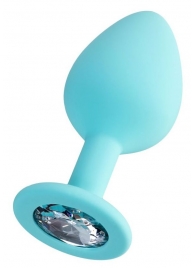 Мятная анальная втулка Brilliant с прозрачным кристаллом - 8 см. - ToyFa - купить с доставкой в Новочебоксарске