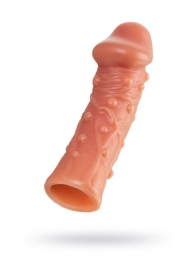 Реалистичная удлиняющая насадка с дополнительной стимуляцией - 16,5 см. - KOKOS - в Новочебоксарске купить с доставкой