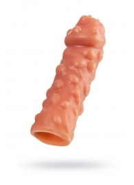 Телесная, покрытая пузырьками насадка на член - 16,5 см. - KOKOS - в Новочебоксарске купить с доставкой