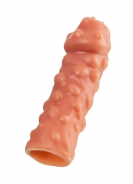 Телесная, покрытая пузырьками насадка на член - 16,5 см. - KOKOS - в Новочебоксарске купить с доставкой
