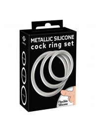 Набор из 3 эрекционных колец под металл Metallic Silicone Cock Ring Set - Orion - в Новочебоксарске купить с доставкой