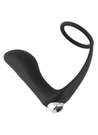 Черное эрекционное кольцо с анальной вибропробкой Vibrating Ring   Plug - Orion - в Новочебоксарске купить с доставкой