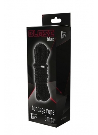 Черная веревка для шибари DELUXE BONDAGE ROPE - 5 м. - Dream Toys - купить с доставкой в Новочебоксарске