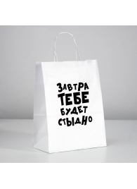 Подарочный пакет  Завтра тебе будет стыдно  - 30 х 24 см. - UPAK LAND - купить с доставкой в Новочебоксарске