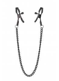 Черные зажимы на соски на цепочке BLAZE DELUXE NIPPLE CLAMPS - Dream Toys - купить с доставкой в Новочебоксарске