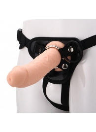 Черные трусики с телесной насадкой STRAP ON REAL DILDO - 21 см. - Dream Toys - купить с доставкой в Новочебоксарске