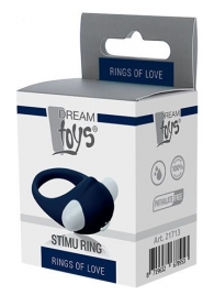 Гладкое синее эрекционное виброкольцо STIMU RING - Dream Toys - в Новочебоксарске купить с доставкой