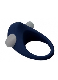 Гладкое синее эрекционное виброкольцо STIMU RING - Dream Toys - в Новочебоксарске купить с доставкой