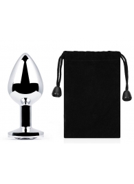 Серебристая анальная пробка с прозрачным стразом - 7,2 см. - Anal Jewelry Plug - купить с доставкой в Новочебоксарске