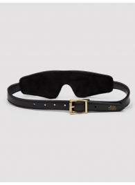 Черная плотная маска на глаза Bound to You Faux Leather Blindfold - Fifty Shades of Grey - купить с доставкой в Новочебоксарске