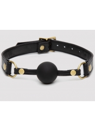 Черный кляп-шар Bound to You Faux Leather Ball Gag - Fifty Shades of Grey - купить с доставкой в Новочебоксарске