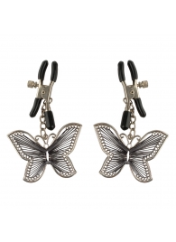Зажимы на соски с бабочками Butterfly Nipple Clamps - Pipedream - купить с доставкой в Новочебоксарске