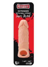 Телесная насадка EXTENDER WITH BALL STRAP 5.5 - 14 см. - Dream Toys - в Новочебоксарске купить с доставкой