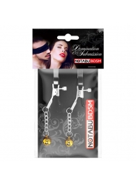 Оригинальные зажимы на соски с желтыми шариками - Notabu - купить с доставкой в Новочебоксарске