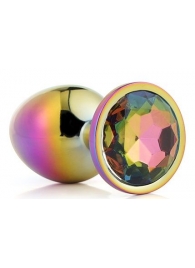 Голографическая анальная втулка с радужным кристаллом - 7,1 см. - Dream Toys - купить с доставкой в Новочебоксарске