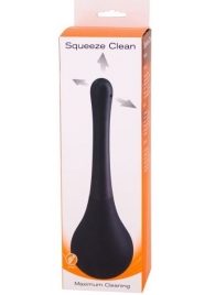 Черный анальный душ SQUEEZE CLEAN с закругленным наконечником - Seven Creations - купить с доставкой в Новочебоксарске