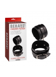 Черные оковы Classic Ankle Cuffs - Chisa - купить с доставкой в Новочебоксарске