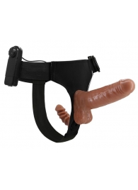 Страпон с вагинальной пробкой и вибрацией Ultra Passionate Harness - 16 см. - Baile - купить с доставкой в Новочебоксарске