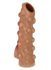 Телесная насадка с бугорками и открытой головкой Nude Sleeve L - 14 см. - KOKOS - в Новочебоксарске купить с доставкой