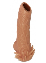 Телесная насадка с усиками и открытой головкой Nude Sleeve M - 12 см. - KOKOS - в Новочебоксарске купить с доставкой