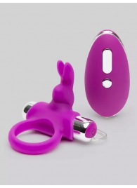 Лиловое виброкольцо с пультом ДУ Remote Control Cock Ring - Happy Rabbit - в Новочебоксарске купить с доставкой