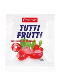 Гель-смазка Tutti-frutti со вкусом барбариса - 4 гр. - Биоритм - купить с доставкой в Новочебоксарске