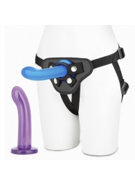 Страпон унисекс Beginners Strap-On с 2 насадками - 15 и 13 см. - Lux Fetish - купить с доставкой в Новочебоксарске