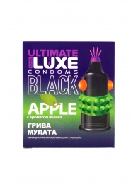 Черный стимулирующий презерватив  Грива мулата  с ароматом яблока - 1 шт. - Luxe - купить с доставкой в Новочебоксарске