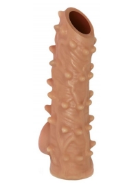 Телесная насадка с шипами и открытой головкой Nude Sleeve S - 10 см. - KOKOS - в Новочебоксарске купить с доставкой