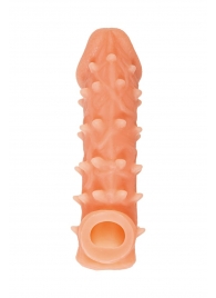 Телесная закрытая насадка с пупырышками Cock Sleeve Size M - 15,6 см. - KOKOS - в Новочебоксарске купить с доставкой
