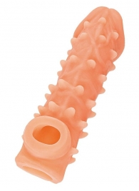 Телесная закрытая насадка с пупырышками Cock Sleeve Size L - 17,6 см. - KOKOS - в Новочебоксарске купить с доставкой