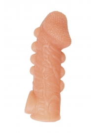 Телесная закрытая насадка с шишечками Cock Sleeve Size M - 15,6 см. - KOKOS - в Новочебоксарске купить с доставкой