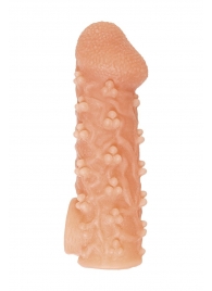 Телесная закрытая насадка с пучками шишечек Cock Sleeve Size S - 13,8 см. - KOKOS - в Новочебоксарске купить с доставкой