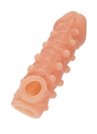 Телесная закрытая насадка с шариками Cock Sleeve Size L - 17,6 см. - KOKOS - в Новочебоксарске купить с доставкой