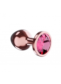 Пробка цвета розового золота с малиновым кристаллом Diamond Ruby Shine S - 7,2 см. - Lola Games - купить с доставкой в Новочебоксарске