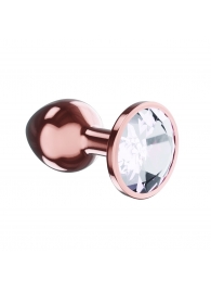 Пробка цвета розового золота с прозрачным кристаллом Diamond Moonstone Shine L - 8,3 см. - Lola Games - купить с доставкой в Новочебоксарске