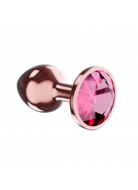 Пробка цвета розового золота с малиновым кристаллом Diamond Ruby Shine L - 8,3 см. - Lola Games - купить с доставкой в Новочебоксарске