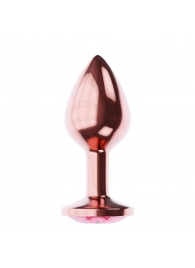 Пробка цвета розового золота с малиновым кристаллом Diamond Ruby Shine L - 8,3 см. - Lola Games - купить с доставкой в Новочебоксарске