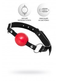 Красный кляп-шар на черных ремешках Anonymo - ToyFa - купить с доставкой в Новочебоксарске