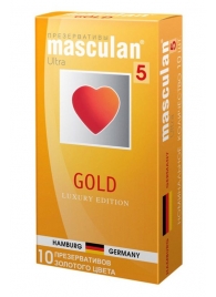 Презервативы Masculan Ultra Gold с золотым напылением и ароматом ванили - 10 шт. - Masculan - купить с доставкой в Новочебоксарске