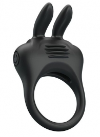 Черное эрекционное кольцо с вибрацией Davion - Baile - в Новочебоксарске купить с доставкой