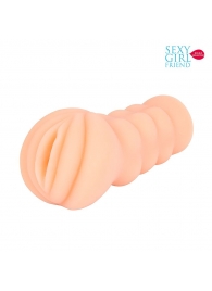 Телесный мастурбатор-вагина с комплектом эрекционных колец - Bior toys - в Новочебоксарске купить с доставкой