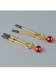 Золотистые зажимы с колокольчиками Gold - Sitabella - купить с доставкой в Новочебоксарске