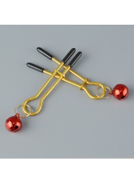 Золотистые зажимы с колокольчиками Gold - Sitabella - купить с доставкой в Новочебоксарске