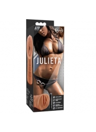 Мастурбатор-вагина цвета карамели Julieta с вибрацией - Blush Novelties - в Новочебоксарске купить с доставкой